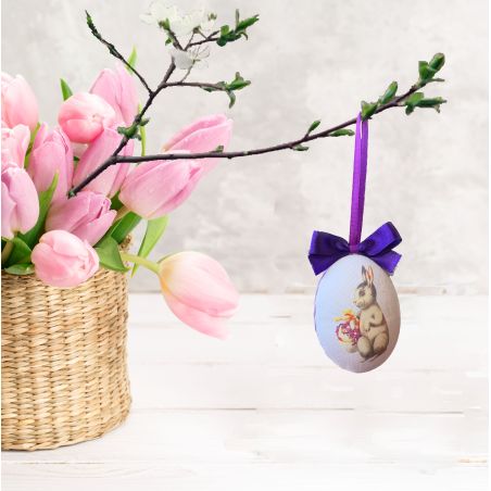 Velikonoční ozdoba Zajíček s košíkem