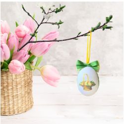 Osterdeko Hasen mit Ei