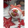 copy of Weihnachtskugel mit gesticktem Gimpel auf einem Ast