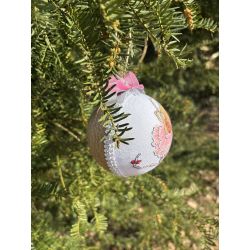 Hand-Embroidered Ballerina Mouse Christmas Ornament