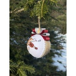 Hand-Embroidered Christmas Ornament – Violinist Mouse