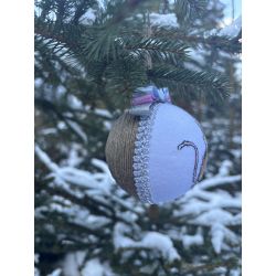 Hand-Embroidered Christmas  Ornament – Mouse and Baby Mouse