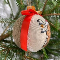 Christmas Tree Ornament  Teddy bear with a lantern