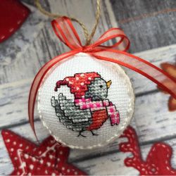 Little Bird - hand-embroidered Christmas ornament