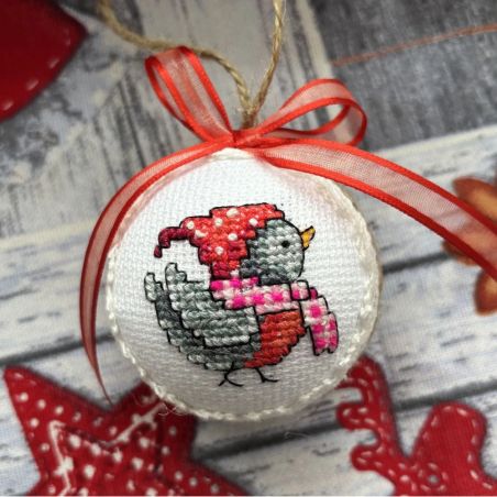 Little Bird - hand-embroidered Christmas ornament