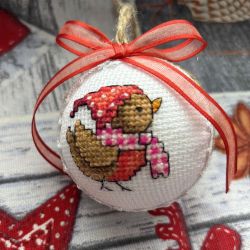 Little Bird - hand-embroidered Christmas ornament
