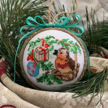 Weihnachtskugel Vogel im Nest