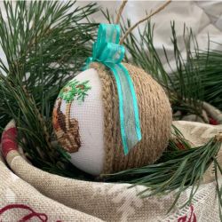 Weihnachtskugel Vogel im Nest