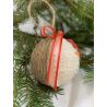 Weihnachtskugel mit Stickerei Schneemann