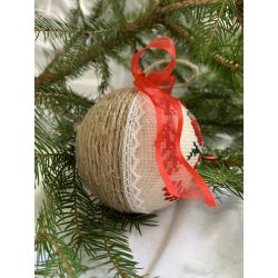 Christmas Ornament Little bullfinch on a branch