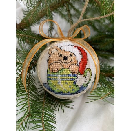 Christmas Tree Ornament Teddy bear in a Mug.