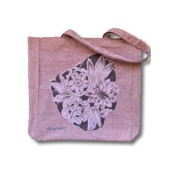 Flowers Tote Bag, burgundy