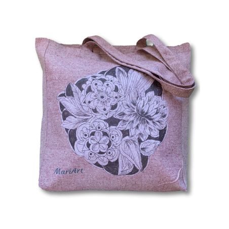 Flowers Tote Bag, burgundy