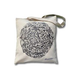 Tote Bag with black nad white ornament