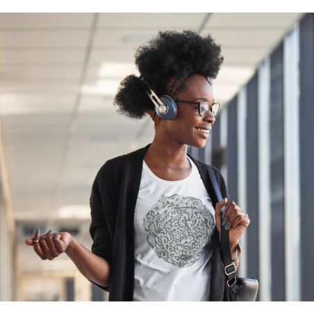 Women's T-shirt  with a floral black and white ornament