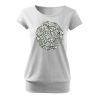 Women's T-shirt  with a floral black and white ornament
