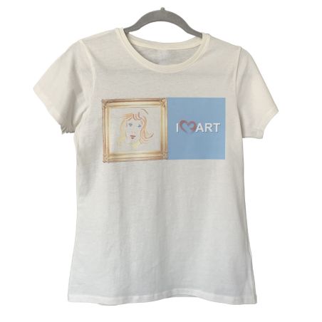 Damen Baumwoll T-Shirt "I love Art"