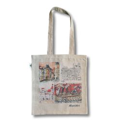 Town squares Tote Bag, beige